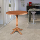 Mesa De Jantar Redonda Madeira Maciça 4 Lugares – Castanho