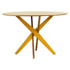 Mesa De Jantar Redonda Madeira Maciça  4 Lugares 120cm Lisboa