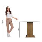 Mesa De Jantar Redonda Madesa 5324 Com Tampo De Vidro - Rustic