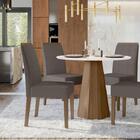 Mesa De Jantar Redonda Monterey Off White Imbuia