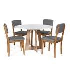 Mesa De Jantar Redonda Montreal Bran/jade Com 4 Cadeiras Esto