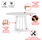 Mesa De Jantar Redonda Montreal Branca Com 4 Cadeiras Estofad