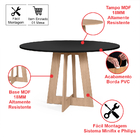 Mesa De Jantar Redonda Montreal Pret/jade Com 4 Cadeiras Esto