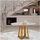 Mesa De Jantar Redonda Natalle Com Tampo De Vidro 100cm Móvei