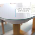 Mesa De Jantar Redonda Natalle Com Tampo De Vidro 120cm Móvei
