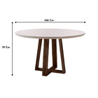 Mesa De Jantar Redonda Natalle Madeira Maciça E Tampo Com Vid