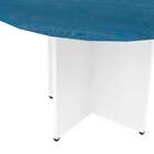 Mesa De Jantar Redonda Natus40 Branca E Azul 120 Cm