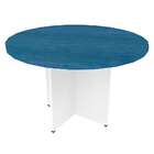 Mesa De Jantar Redonda Natus40 Branca E Azul 120 Cm