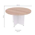 Mesa De Jantar Redonda Natus40 Branca E Carvalho Mel 120 Cm