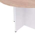 Mesa De Jantar Redonda Natus40 Branca E Carvalho Mel 120 Cm