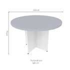 Mesa De Jantar Redonda Natus40 Branca E Cinza Cristal 120 Cm