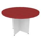 Mesa De Jantar Redonda Natus40 Branca E Vermelha 120 Cm