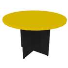 Mesa De Jantar Redonda Natus40 Preta E Amarela 120 Cm