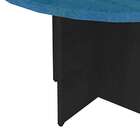 Mesa De Jantar Redonda Natus40 Preta E Azul 120 Cm