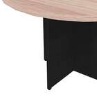 Mesa De Jantar Redonda Natus40 Preta E Carvalho Mel 120 Cm