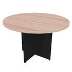 Mesa De Jantar Redonda Natus40 Preta E Carvalho Mel 120 Cm