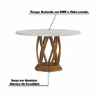 Mesa De Jantar Redonda Pés Madeira Tampo Mdf Portman Champagn