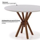 Mesa De Jantar Redonda Pés Ripado Laca Off White/madeira