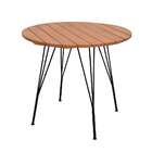 Mesa De Jantar Redonda Porto Natural E Preta