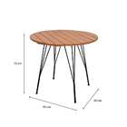 Mesa De Jantar Redonda Porto Natural E Preta