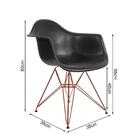 Mesa De Jantar Redonda Preta 110cm Com 4 Poltronas Pretas Fer