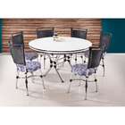 Mesa De Jantar Redonda Ravena I Cromada Branca E Preta 137 Cm