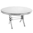 Mesa De Jantar Redonda Ravena I Cromada Branca E Preta 137 Cm