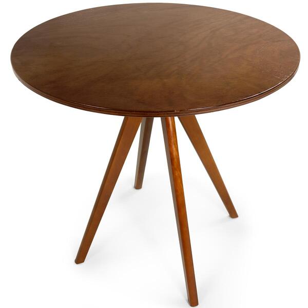 Mesa De Jantar Redonda Rústica 78cm Em Madeira Multilaminada