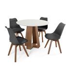 Mesa De Jantar Redonda Styllo 100cm Off White Com 4 Cadeiras