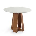 Mesa De Jantar Redonda Styllo 100cm Off White Com 4 Cadeiras