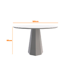 Mesa De Jantar Redonda Tampo Com Vidro Agnes 120 Cm Off White