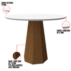 Mesa De Jantar Redonda Tampo Com Vidro Agnes 120 Cm Off White
