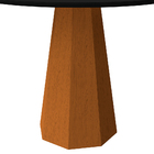 Mesa De Jantar Redonda Tampo Com Vidro Agnes 120 Cm Preto Bas