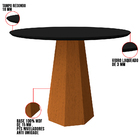 Mesa De Jantar Redonda Tampo Com Vidro Agnes 120 Cm Preto Bas