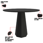 Mesa De Jantar Redonda Tampo Com Vidro Agnes 120 Cm Preto - D