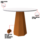 Mesa De Jantar Redonda Tampo Com Vidro Agnes 135 Cm Off White