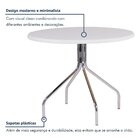 Mesa De Jantar Redonda Tampo Mdf 90cm Com Base De Aço Casual