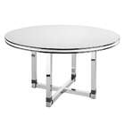 Mesa De Jantar Redonda Toronto Ii Cromada Branca E Preta 137