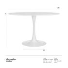 Mesa De Jantar Redonda Tulipa 120 Cm - Branco