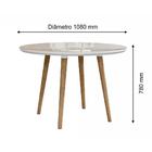 Mesa De Jantar Redonda Turmalina 4 Lugares Pés Palito Branco