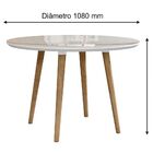 Mesa De Jantar Redonda Turmalina 4 Lugares Pés Palito Branco