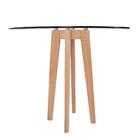 Mesa De Jantar Redonda Vérice 90cm Com Tampo De Vidro - Natur