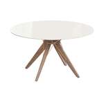 Mesa De Jantar Redonda Viviano Off White E Freijó 120 Cm