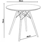 Mesa De Jantar Redondo 90cm Eiffel Charles Eames Wood Tampo M