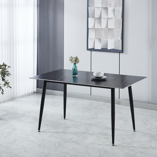 Mesa De Jantar Regular V4001 140cm X 80cm X 75cm Preto