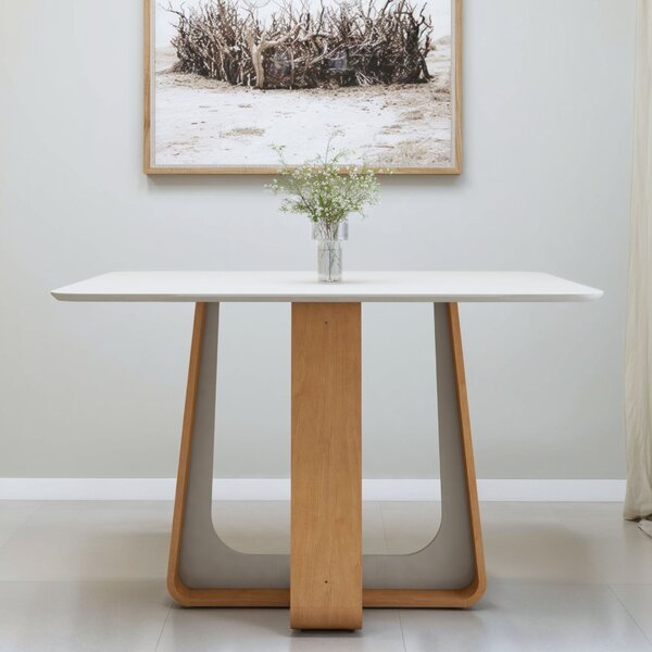 Mesa De Jantar Retangular 120cm Com Tampo Em Mdf Sintonia Amê