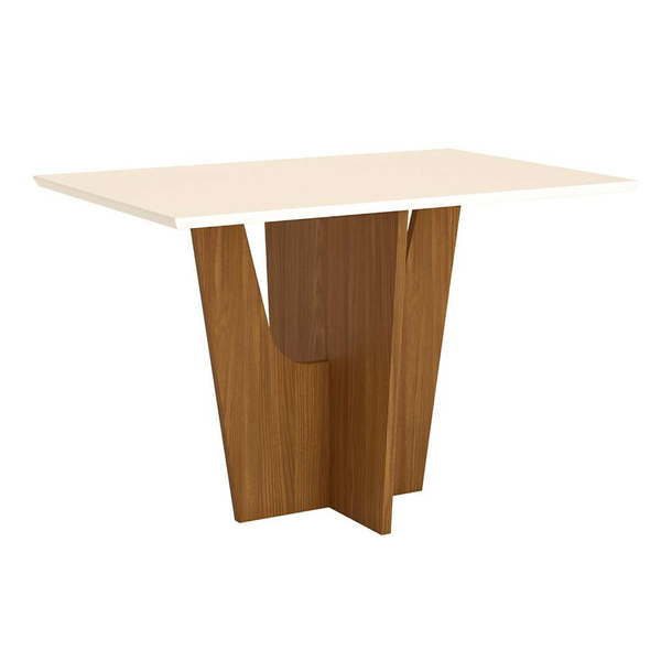 Mesa De Jantar Retangular 120cm Danielly Nature/off White - H