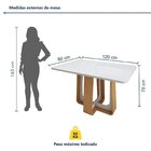 Mesa De Jantar Retangular 120cm Maxi Tampo Com Vidro Sintonia