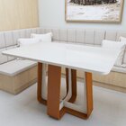 Mesa De Jantar Retangular 120cm Maxi Tampo Com Vidro Sintonia