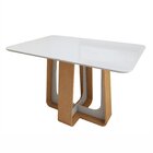 Mesa De Jantar Retangular 120cm Tampo Com Vidro Sintonia Amên